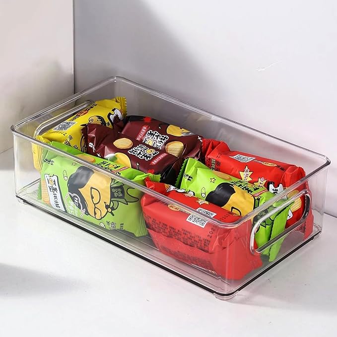 Clear Plastic Storage Bins, Perfect for Kitchen Organization or Pantry Organization and Storage, Large Fridge Organizer Plastic Bins, Pantry Organization and Storage Bins, Cabinet Organizers - Image 7