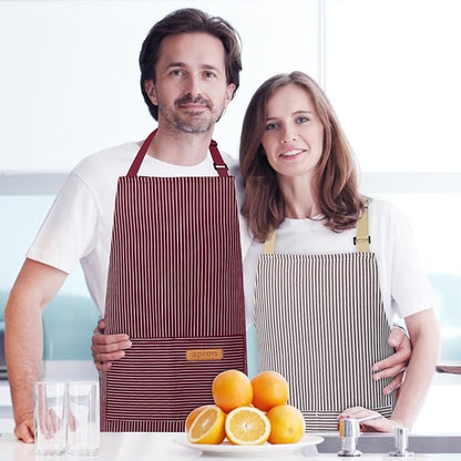 VALOME 2 Pack Kitchen Aprons, Apron for Cooking with 2 Pockets, Unisex Adjustable Neck Strap Chef Aprons for Men Women - Image 7