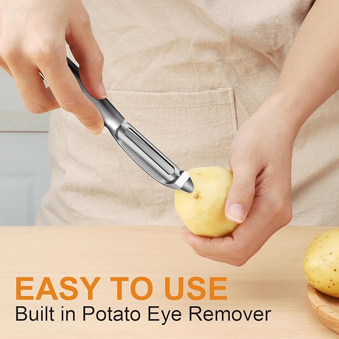 TACGEA Vegetable Peeler for Kitchen, Potato Peelers for Fruit Straight Blade, Durable Non-Slip Handle - Image 4