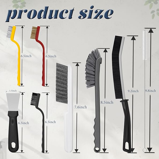15pcs Crevice Cleaning Brush, Hard Bristle Brushes, Grout Cleaner Brush Household Cleaning Supplies, Gap Brush for Kitchen Bathroom Sink and Dead Corners - Image 2