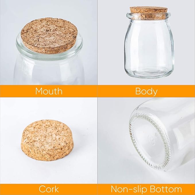 Brajttt Glass Mini Yogurt Jars 40 Pack, 7 oz Favor Jars With Cork Lids, Pudding Containers, Mason Wedding Favors Honey Pot With Label Tags and String - Image 3