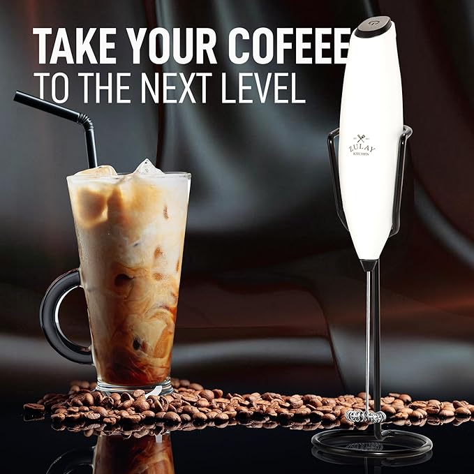 Zulay Kitchen Executive Series Luxury Gift Milk Frother with 4 Duracell Batteries – Handheld Electric Foam Maker for Coffee, Lattes & Hot Chocolate – Deluxe Finish, Ultimate Gift for Coffee Lovers - Image 7