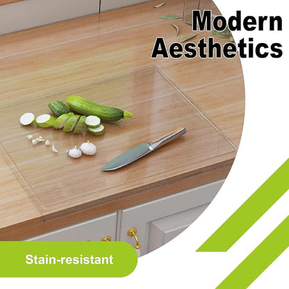 Acrylic Cutting Board with Juice Groove, Clear Cutting Board with Counter Lip, Cutting Boards for Countertop Protector, Non-Slip Dough Mat, Kitchen Decor Gadgets House Warming Gifts(24"x18") - Image 4