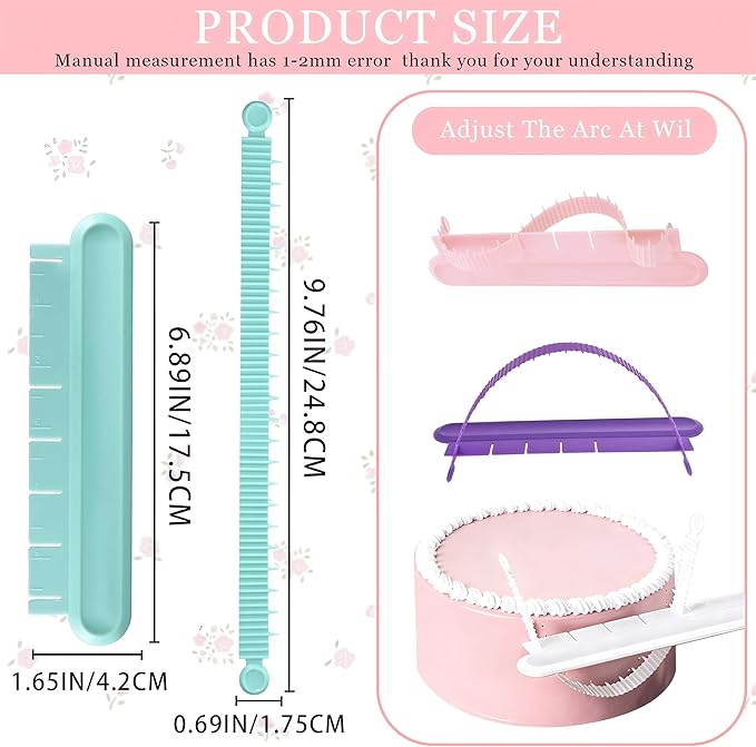 4PCS Cake Arch Guide Tool,Adjustable Fondant Cake Arc Ruler,Practical Baking Writing Swag Guide Gadgets Accessories,Decorative Marking Divider Aid,Pastry Decorating Supplies for Home Kitchen Bakeries - Image 7