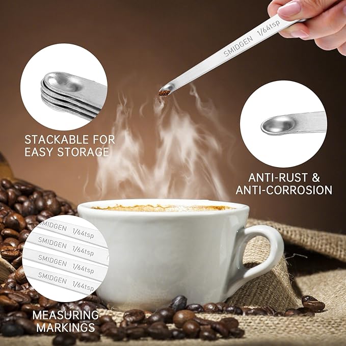 4 PCS 1/64 Teaspoon(1/64 Tsp | 0.083 mL | 0.083 cc) Single Measuring Spoon, Small Measuring Spoon Only, Stainless Steel Mini Measuring Spoons for Cooking - Image 3