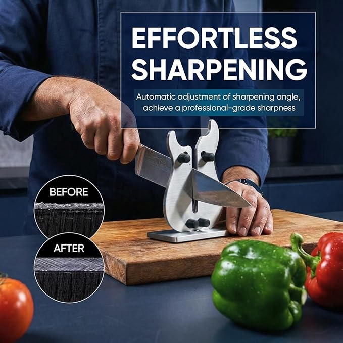 VQ-5 Professional Knife Sharpener | 3-Action Streamlined Guitar Design for Effortless Knife Sharpening - The Ultimate Tool for Precision 11 to 21 Degree Angles - Image 2