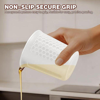 1Cup/250ml Silicone Measuring Cups 4-Pack Set, Reusable 8oz Silicone Cups Set for Prepping Cooking Baking, Melting Butter Chocolate Dishwasher Microwave Safe Baking Supplies