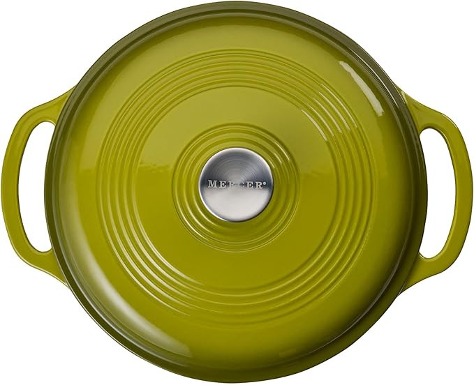 Mercer Culinary Enameled Cast Iron Round Dutch Oven, 6 qt., Avocado - Image 3