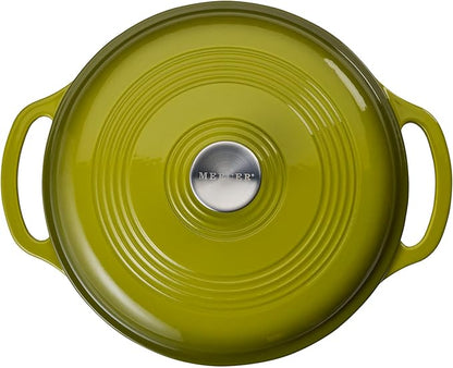 Mercer Culinary Enameled Cast Iron Round Dutch Oven, 6 qt., Avocado - Image 3