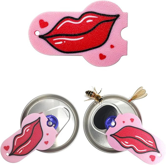 Soda Can Tab Opener Mini Soda Can Cover Easy Tab Opener and Drink Protector Cute Beverage Barricade Soda Protector for Beer,Coke,Aluminum Cans at Party,BBQ, Beach(Lips)