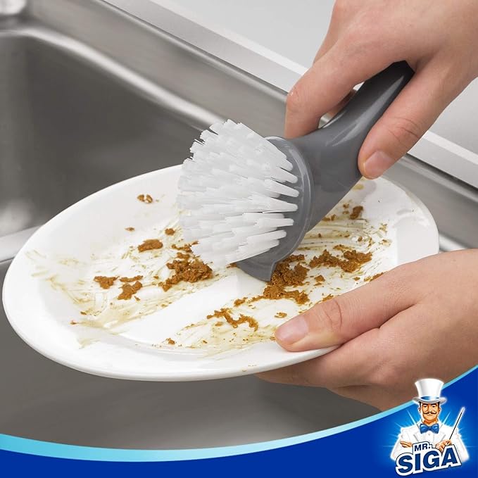MR.SIGA Pot and Pan Cleaning Brush, Dish Brush for Kitchen, Pack of 2 - Image 5