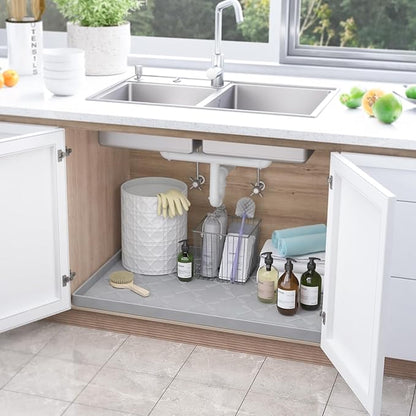 SIKADEER 31" x 22" Under Sink Mat Waterproof, Silicone Mat Kitchen Drawer Shelf and Cabinet Liner, Sink Protector for Kitchen Organizers and Storage, Boot Tray Pet Food Mats - Image 2