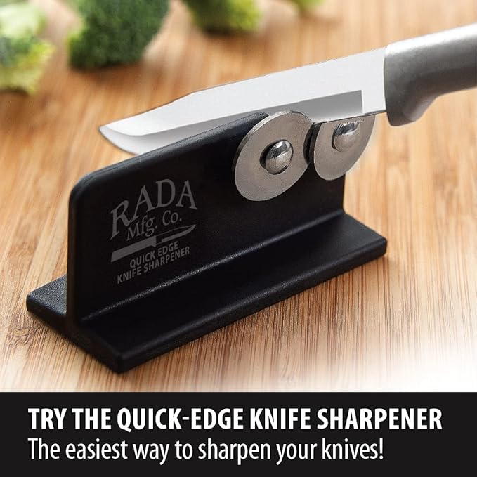 Rada Cutlery Quick Edge Knife Sharpener (R119), 3.5" x 2", Stainless Steel Wheels, Pack of 3 - Image 5