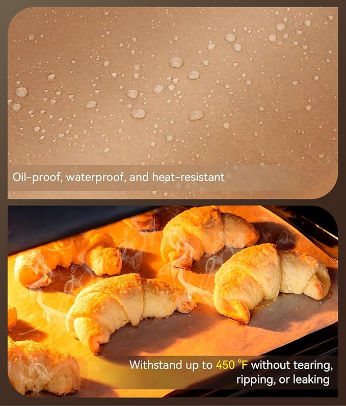 200 Pcs Parchment Paper Sheets, Unbleached Baking Parchment Sheets for Baking, 12x16 Inch Non-Stick Pre-cut Baking Paper Liners for Oven, Airfryer, Steam - Fit for Half Sheet Pans - Image 5