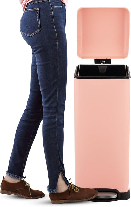 happimess HPM1007J Betty Retro 8-Gallon Step-Open Trash Can, Fingerprint Resistant, Modern, Minimalistic for Home, Kitchen, Laundry Room, Office, Bedroom, Bathroom, Flamingo Pink - Image 6