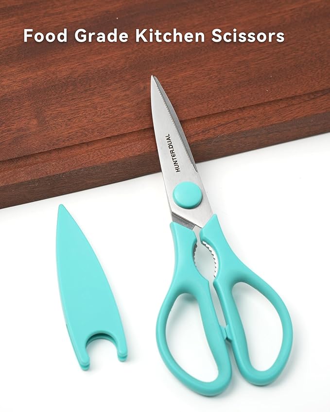 Kitchen Scissors for Food, HUNTER.DUAL Heavy Duty Come Apart Poultry Shears for Cooking, All Purpose for Cutting Chicken, Meat, Fish & Vegetables (Auqa, 8.35 Inch) - Image 7