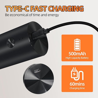 Electric Salt & Pepper Grinder Set of 2,Adjustable Coarseness with USB C Charging Rechargeable for Women &Men (Black Set)
