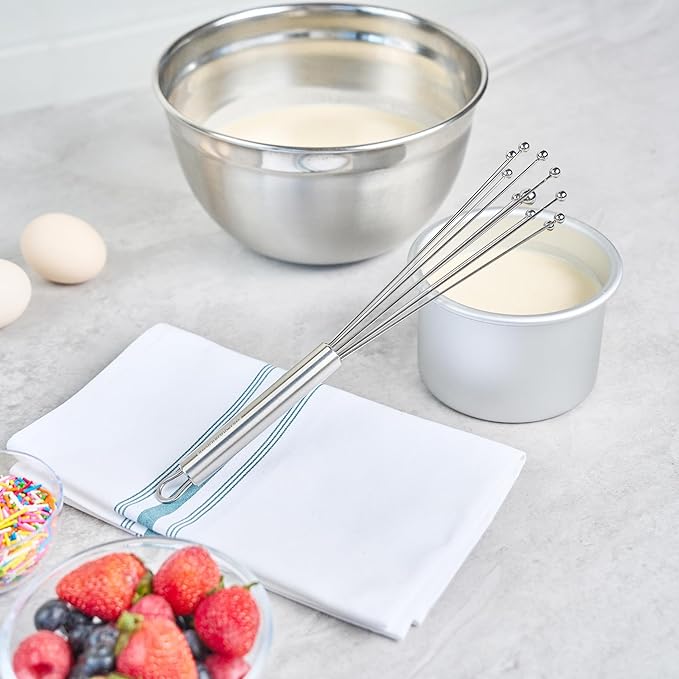 Restaurantware 10.5 in Stainless Steel Ball Whisk - 6 Pack - German Standard Egg Beater with Ergonomic Handle, Dishwasher Safe - Manual Mixer Cooking Whisk for Baking, Stirring, Sauces, Beating - Image 4