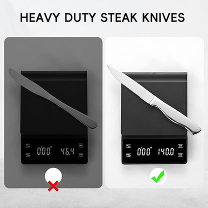 Serrated Steak Knife, Heavy Duty Kitchen Steak Knives, High End Steak Knives Dishwasher Safe, Steak Knife Set of 8, Stainless Steel Knives
