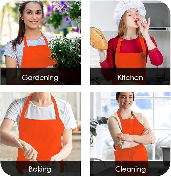 Avalon Kitchen Aprons for Men - 100% Polyester Chef Apron Women with Extra Long Ties - Cooking Aprons for Women & Mens Apron - Image 5