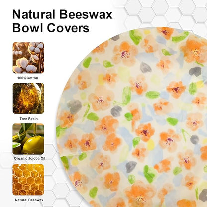 Reusable Bowl Covers for Bread Proofing（2 Large）- Cotton Beeswax Bowl Covers Reusable with Elastic Rim, Sourdough Bowl Cover for Food Storage and Food Preservation (10INCH)