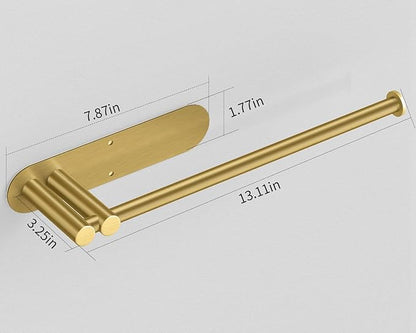 Paper Towel Holder Under Cabinet, 13Inch Self-Adhesive or Wall Paper Towel Holder for Kitchen, Bathroom, RV, Gold - Image 6