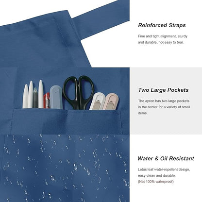 15 Pcs Adult Aprons Bulk with Pockets Adjustable Bib Chef Apron for Women Men Painting Cooking Crafting (S/L) - Image 2