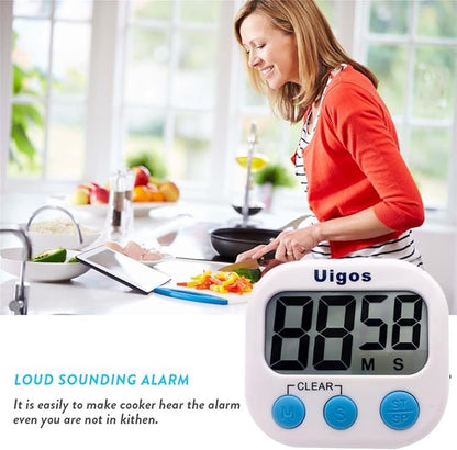 Uigos 2 Pack Digital Kitchen Timer II 2.0, Big Digits, Loud Alarm, Magnetic Backing, Stand, for Cooking Baking Sports Games Office (White) (2 Pack) - Image 4