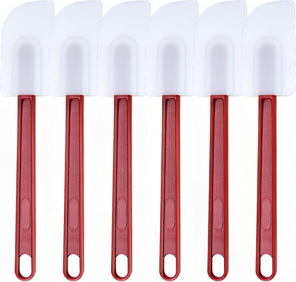 6 Pcs Commerical Rubber Spatula, 9.5-Inch Silicone Rubber Spatula Set High Heat Resistant, Commercial Grade Spatulas, Silicone Jam Scrapers for Baking, Nonstick & BPA-Free by Heffiso+Silicone+Utensils
