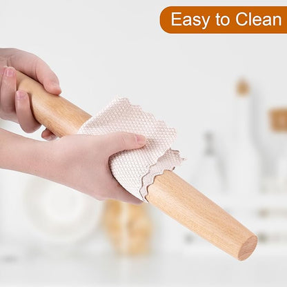 AISOSO French Rolling Pin, 15.75 Inches Wood Rolling Pins for Baking, Extra Long Classic Wooden Dough Roller for Fondant Pizza Pie Crust Cookie Pastry, Kitchen Baking Essentials, Light Yellow - Image 7