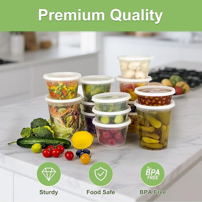 Dipoo 40 Sets (80-Piece) Deli Containers with Lids 32 oz, Leak-Proof & BPA Free Airtight Takeout Plastic Food Storage Containers for Soup, Freezer/Microwave/Dishwasher Safe - Image 4