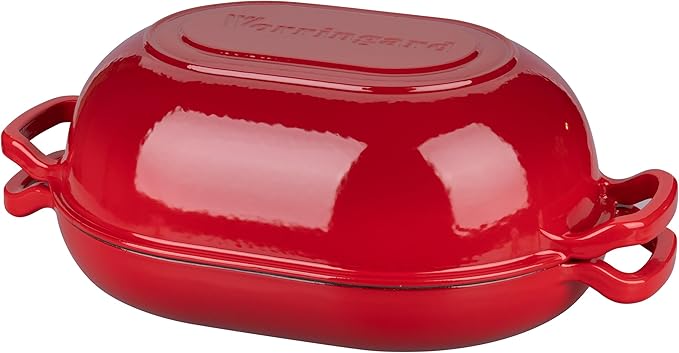 VORRINGARD Enameled Cast Iron Sourdough Bread Oven, Dutch Oven, Loaf Cast Iron Bread Pan for Homemade Bread Baking, Meatloaf Pan with Lid, 7QT, Red - Image 8