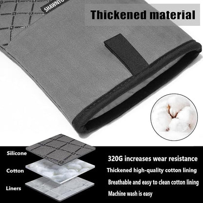 Oven Mitts and Pot Holders Sets 6pcs, Kitchen Oven Glove,High Heat Resistant 550 Degree Extra Long Oven Mitts and Potholders with Non-Slip Silicone Surface for Home Essentials (Grey) (Gray 2) - Image 3