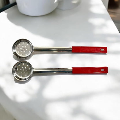 2 Ounce Slotted Stainless Steel Portion Control Ladle Spoon for Measuring and Serving; Commercial Grade Serving Scoops [Pack of 12] - Image 9