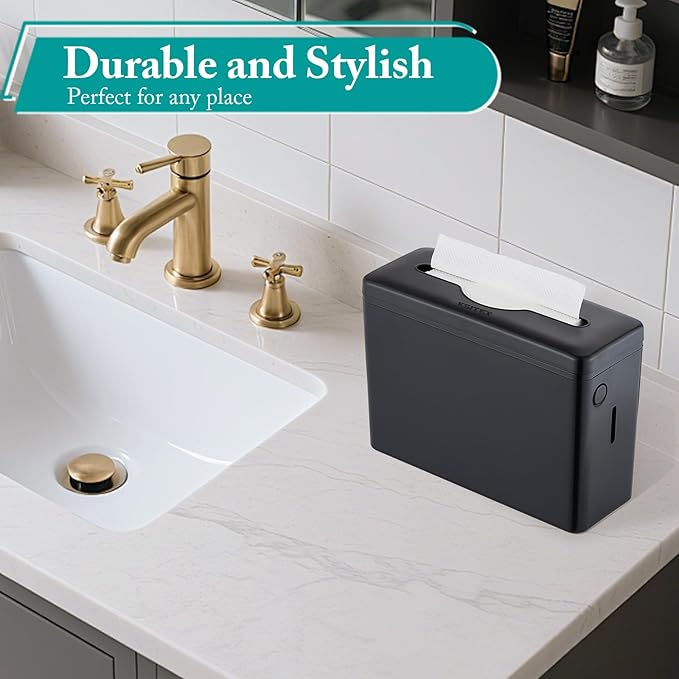 Paper Towel Dispenser Countertop, Multifold Trifold Z-Fold Paper Towel Holder, Hand Towel Dispenser for Kitchen Bathroom Commercial,Single Sheet Dispensing, Non-Slip Base