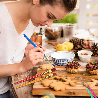 14 Pcs Cookie Decorating Tool Set, Easter Fondant Cake Decorating Brushes Include Cookie Pastry Brush Cookie Scriber Needles Sugar Stir Needles Elbow and Straight Tweezers