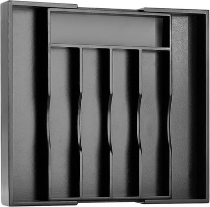 Bellsal Black Silverware Organizer Kitchen Drawer Organizer Expandable Bamboo Utensil Holder Cutlery Tray for Kitchen Utensil and Flatware Bedroom Office - Image 8