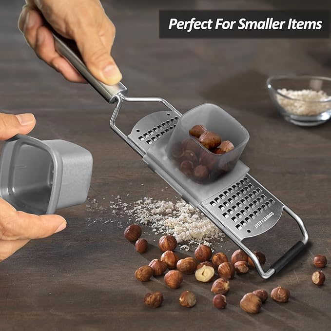 Vovoly 4-Pcs Pro Set Zester Grater Set, Cheese Grater with Razor-Sharp Stainless Steel Blade, Fine/Coarse/Extra Coarse/Slider Attachment - Image 3
