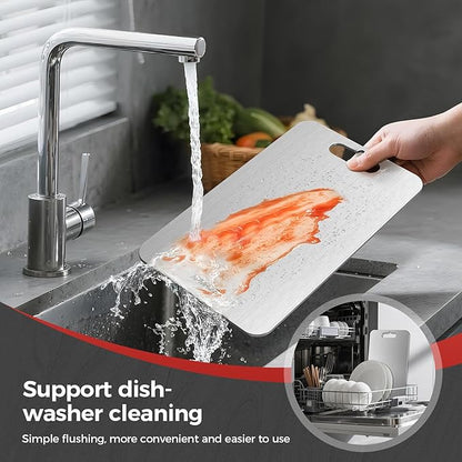 Titanium Cutting Boards for Kitchen,100% Pure Titanium Cutting Board Set of 3, Double Sided Non Toxic Cutting Board, Hygiene Durable Dishwash