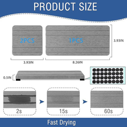 3PCS Water Absorbing Stone Tray, DryingNeat Diatomite Stone Sink Tray, Instant Dry Sink Coasters, Kitchen Sponge Hand Soap Holder, Countertop Fast Drying Counter Trays,8 * 4inch and 4 * 4inch - Image 6