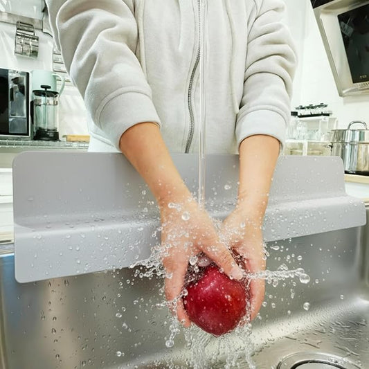 Sink Splash Guard for Kitchen, Splatter Screen & Silicone Water Guard with High Wall, Sink Edge Protector and Backsplash Guard, Easy to Install and Clean for Faucet and Countertop Area (Gray, 23")