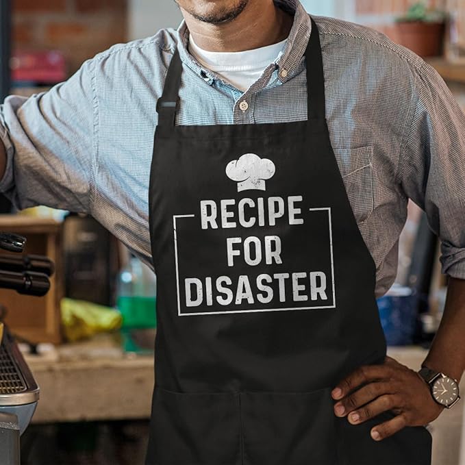 SANDJEST Funny Mens Aprons with Pockets for BBQ Grilling Cooking Grandpa Husband Apron for Birthday Christmas Father's Day