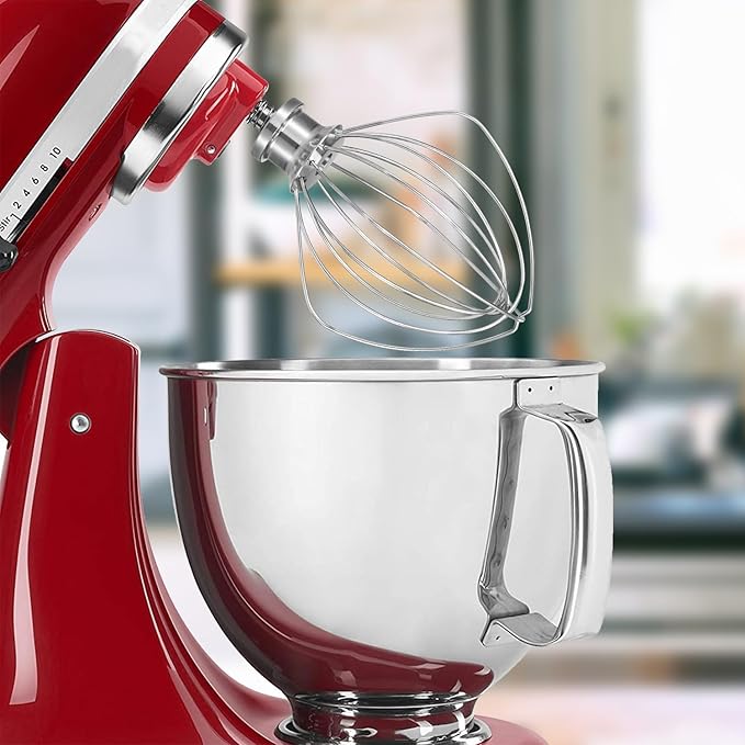 K45WW Dishwasher Safe Whisk Attachment Fits 4.5 Quart and 5 QT KitchenAid Tilt-Head Stand Mixer Stainless Steel 6 Wires Whip for Egg Heavy Cream Beater, Cakes Mayonnaise - Image 2
