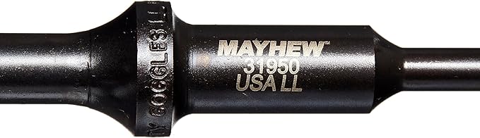 Mayhew Tools 31950 Pneumatic Roll Pin Punch, 1/4" x 6", Black Oxide Finish