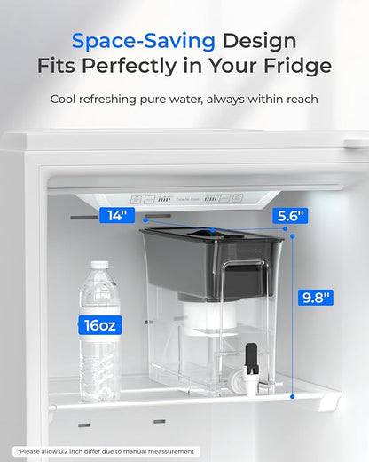 Waterdrop Fluoride-Reducing Water Filter Dispenser, 35-Cup, 150-Gallon Long-Life, Large Capacity, Reduces Chlorine, PFOA/PFOS and More, BPA Free, Black (with 1 Filter) - Image 7