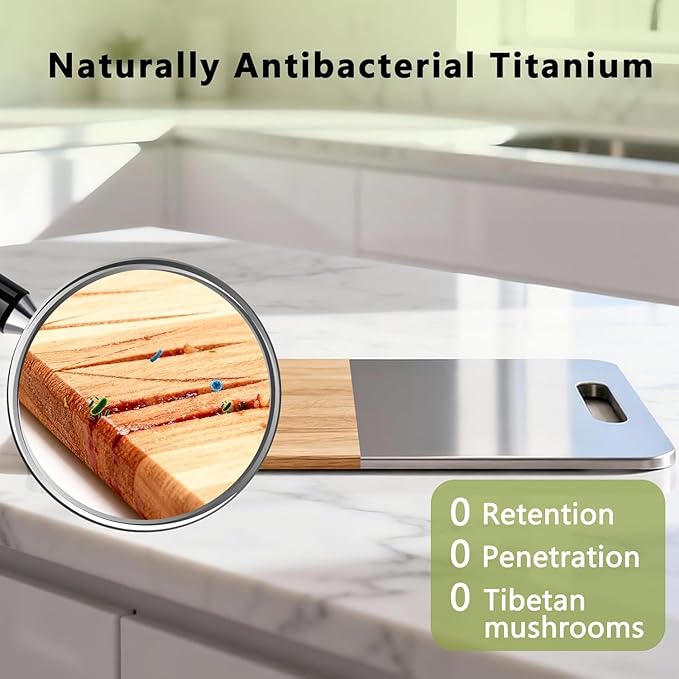 Titanium Cutting Boards For Kitchen, 100% Pure Cut Titanium Cutting Board, Food Grade Quality, Double-sided non-toxic, Easy To Clean, Dishwasher Safe And Will Not Absorb Odors(14L*10W)