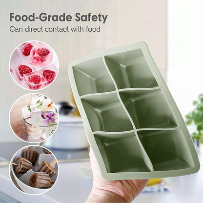 Excnorm Silicone Ice Cube Trays 3 Pack - Large Size Silicone Ice Cube Molds with Leak Proof Removable Lid Square Ice Cube Tray And BPA Free for Cocktail,Whiskey, Stackable Flexible Ice - Image 6
