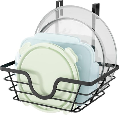 TIDIIABODE Pot Lid Organizer, Adjustable Kitchen Pot Lid Holder Inside Cabinet, Kitchen Cabinet Organizer Hanging for Food Storage Container, Pot, Pan Lid & Bakeware, Black - Image 8
