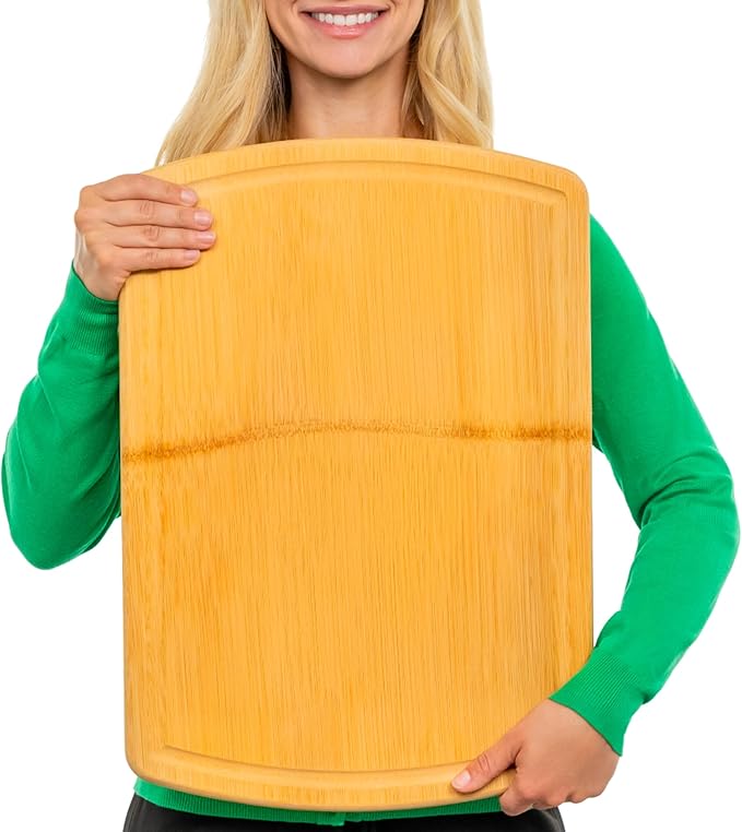 Greener Chef 20 Inch Bamboo Cutting Board Featuring Super-Sized Glue-Free Surface™ – Heavy Duty Butcher Block for Safe Meal Prep, Chopping & Carving with Lifetime Replacements - Image 8