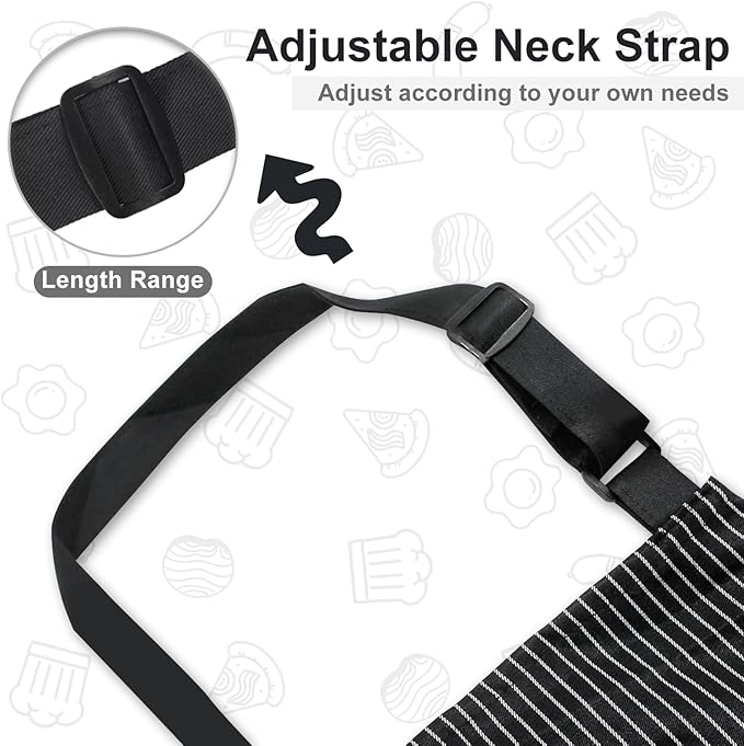 VALOME 2 Pack Kitchen Aprons, Apron for Cooking with 2 Pockets, Unisex Adjustable Neck Strap Chef Aprons for Men Women - Image 5